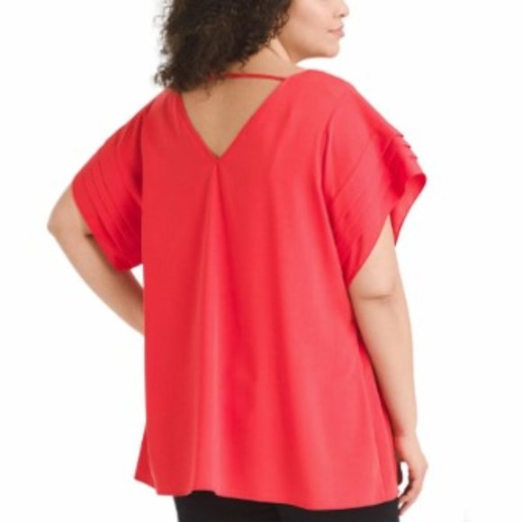 NWOT City Chic Berry Red Bell Sleeve Tunic Size 20 - Picture 4 of 10